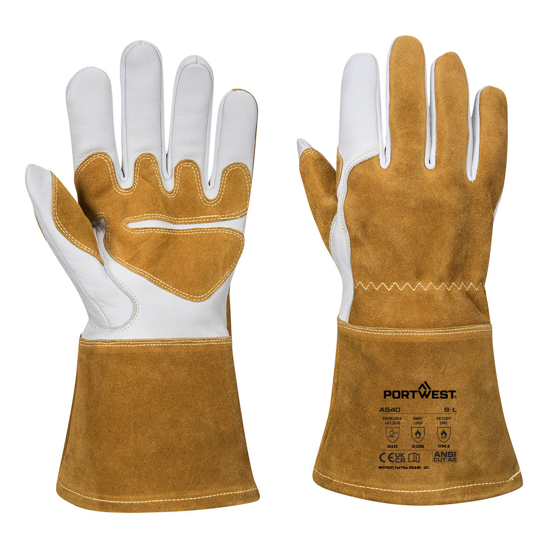 Ultra Schweisserschutz-Handschuh Mit Stulpe - Braun (BRR)