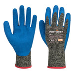 Aramid HR Schnittschutz-Latex-Handschuh - Schwarz/Blau (K4R)