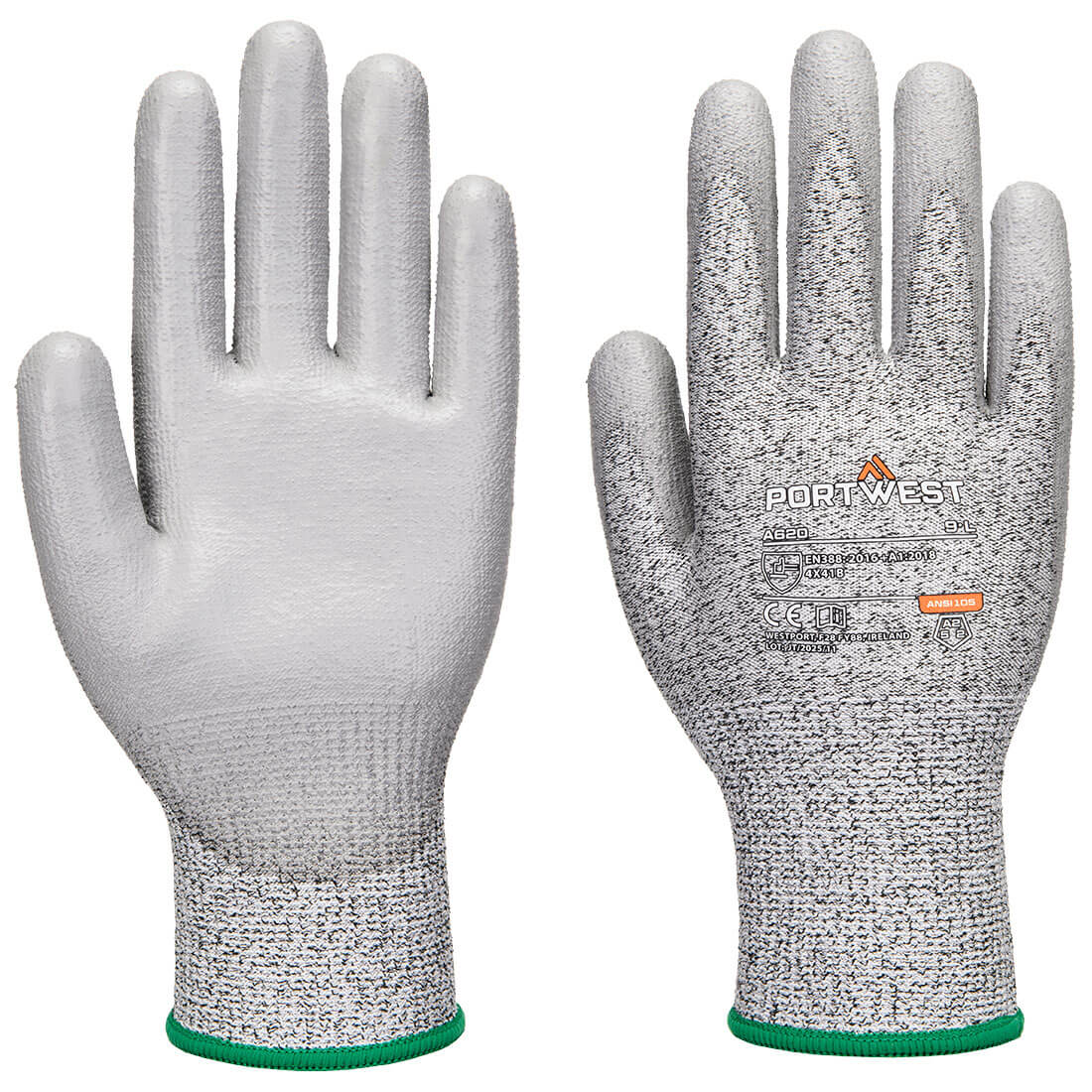 LR Cut PU-Schnittschutz-Handschuh - Grau (GRR)