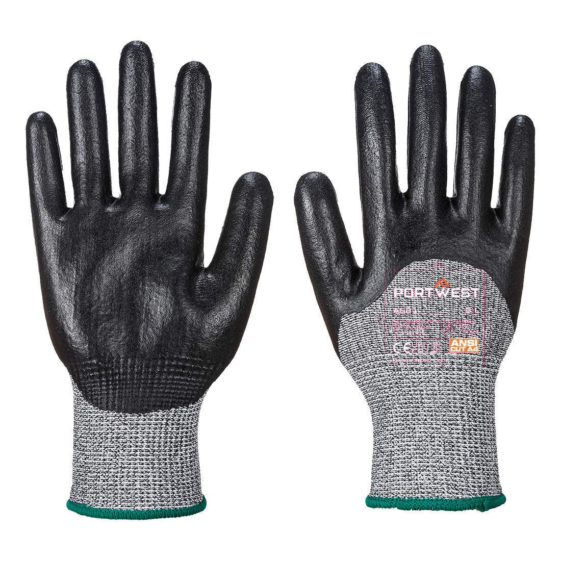 SCHNITTSCHUTZ-HANDSCHUH mit 3/4 Nitrilschaumbeschichtung - Schwarz (BKR)
