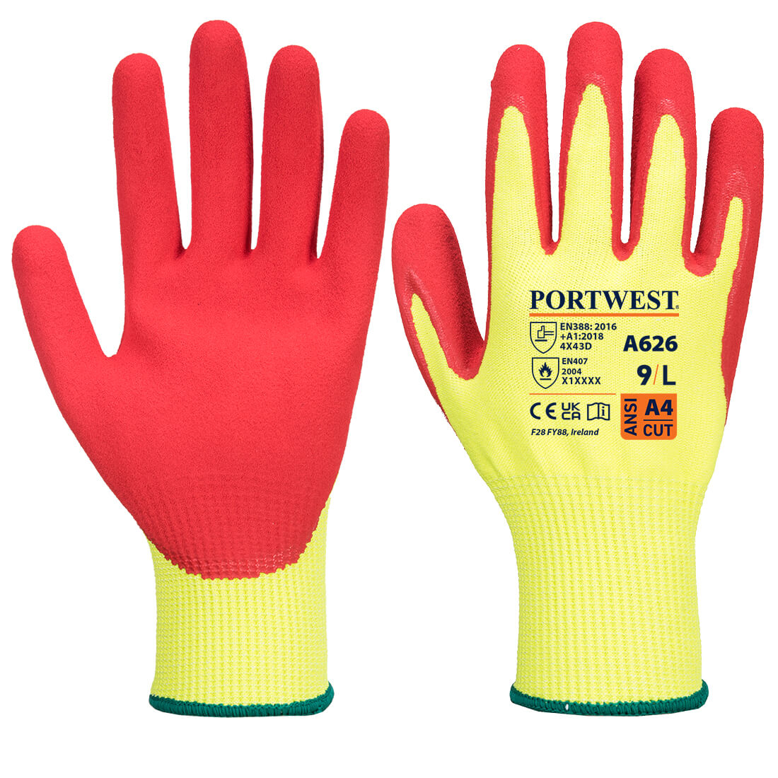 Vis-Tex Winter Cut D13 Nitril-Handschuh - Gelb/Rot (Y5R)