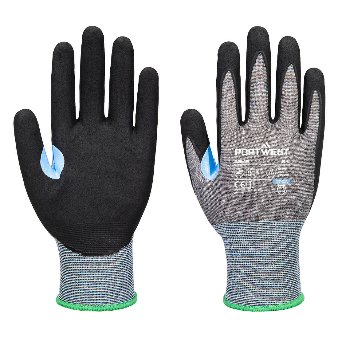 CS D21 Nitril Schnittschutzhandschuh - Grau/Schwarz (G8R)