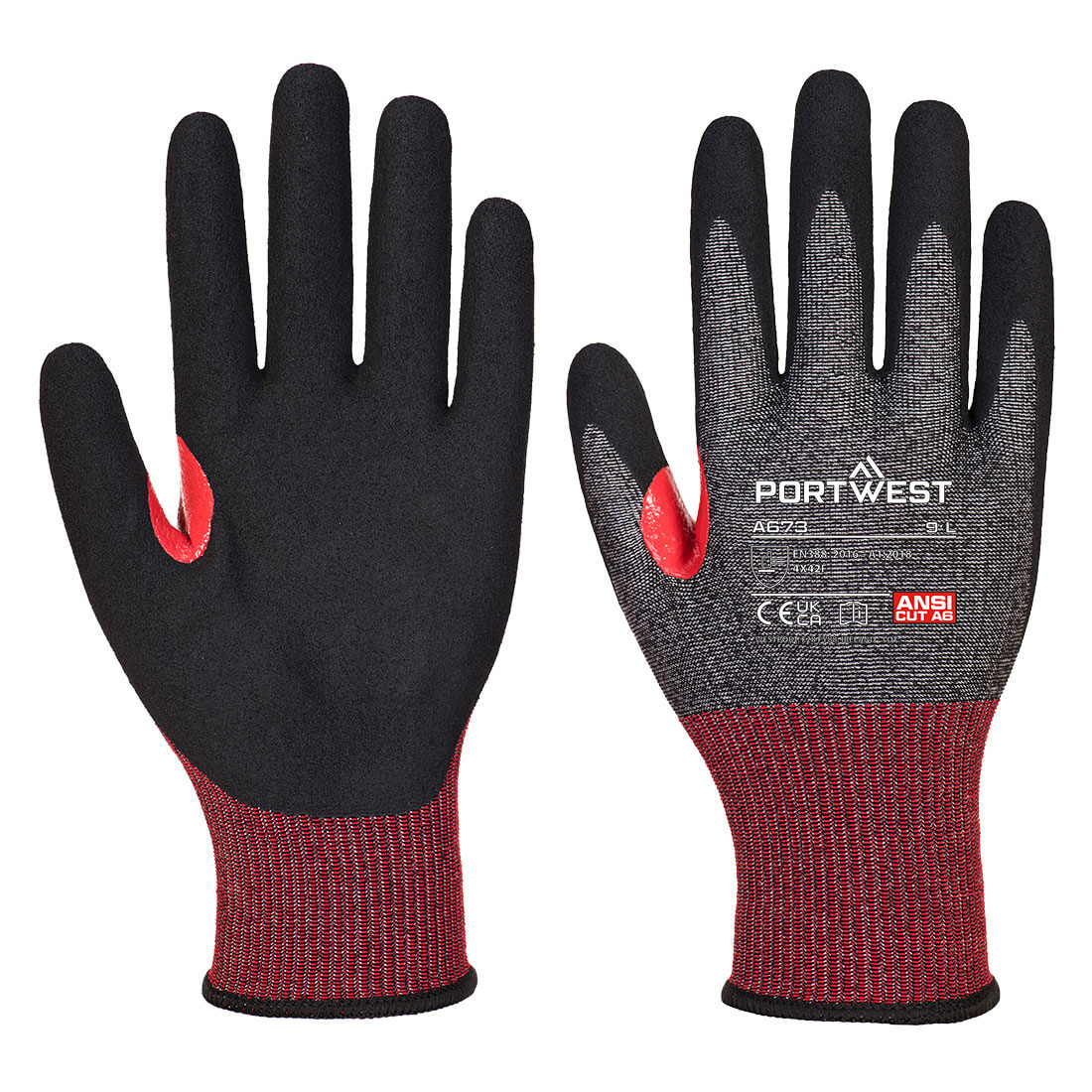 CS F18 Nitrilschaum-Schnittschutzhandschuh - Schwarz (K8R)