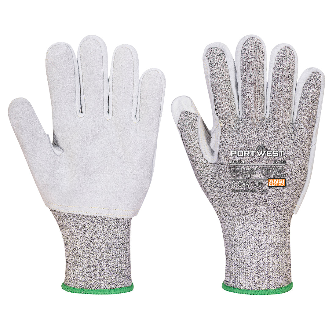 CS AHR13 Leder-Schnittschutzhandschuh - Schwarz (K8R)