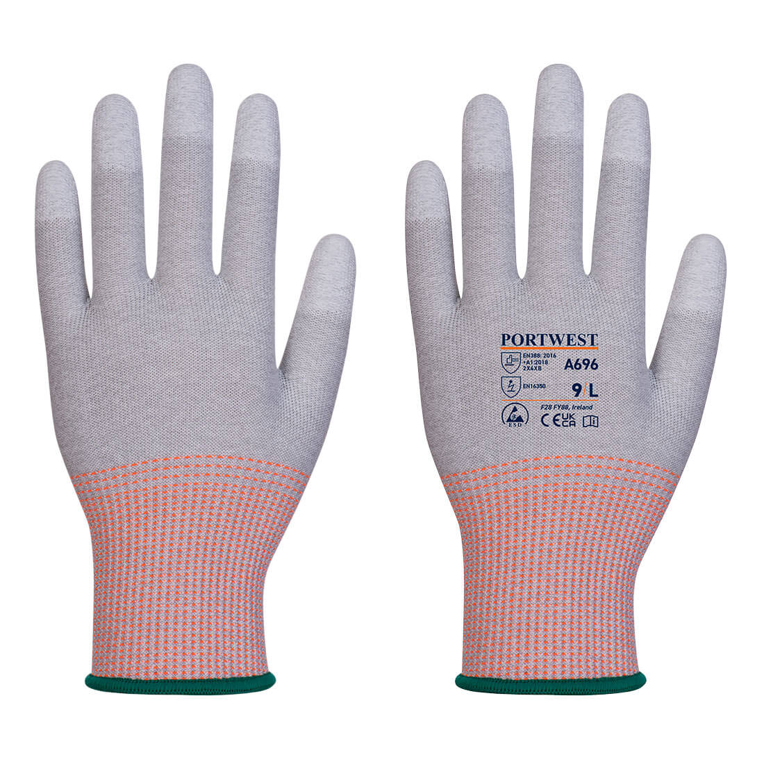 LR13 ESD PU Handschuh - 12er Pack - Grau/Weiss (G6R)