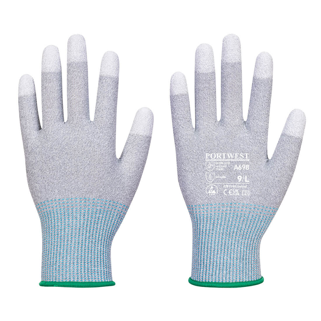 MR13 ESD PU Handschuh - 12er Pack - Grau/Weiss (G6R)