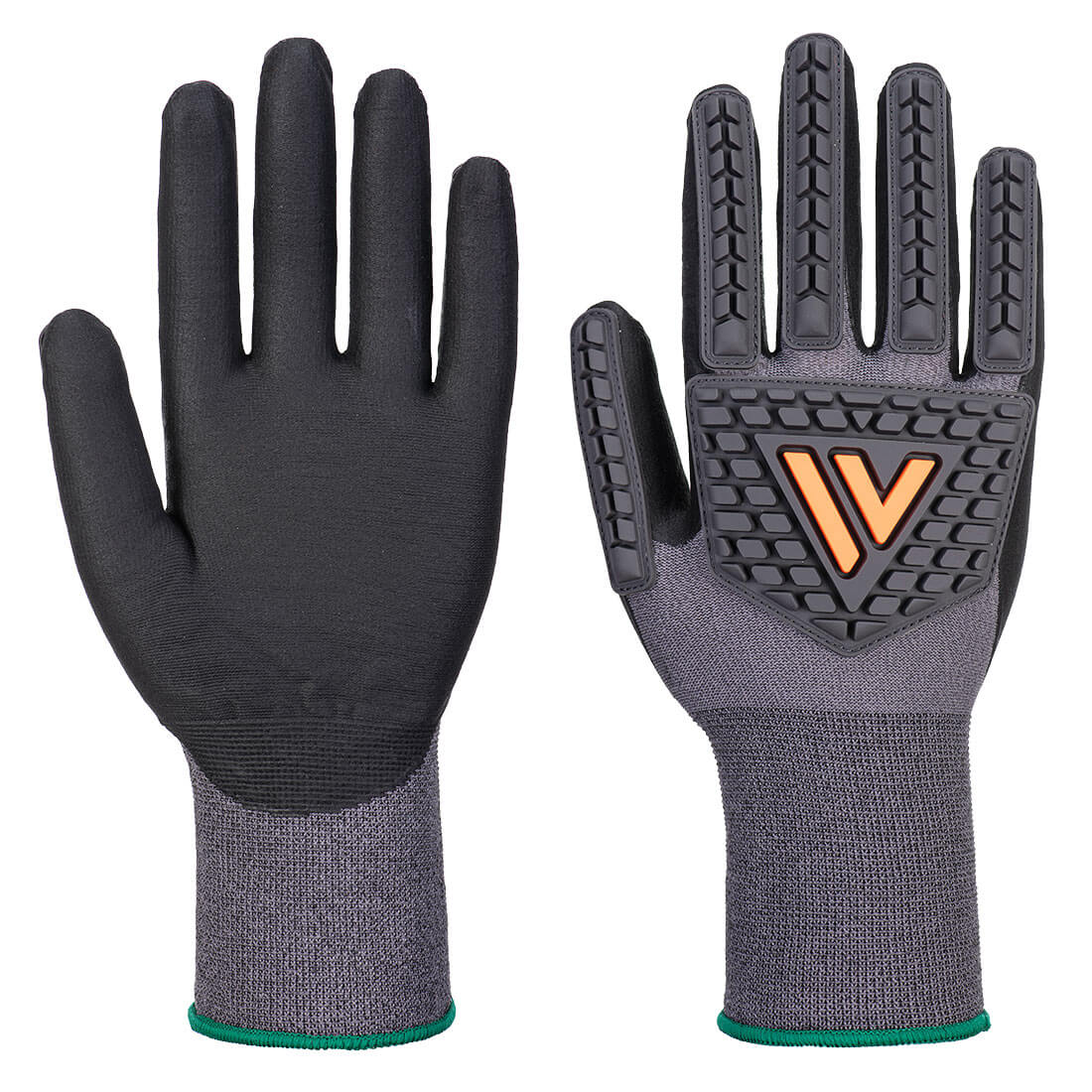 Grip 15 Nitril Stoßschutz- Handschuh - Schwarz (K8R)