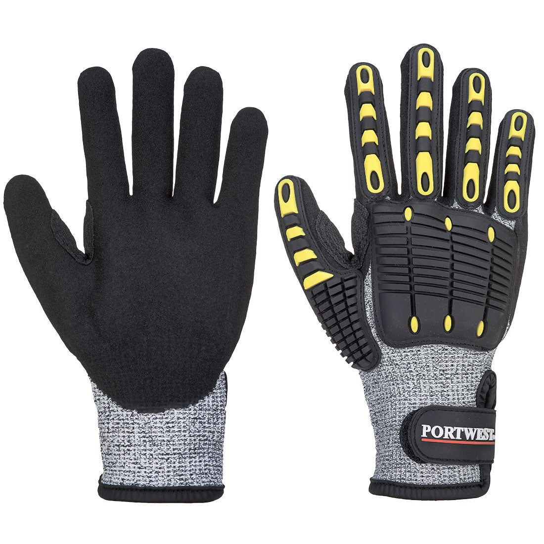 Schnittfester Stoßschutz- Handschuh - Grau/Schwarz (G8R)
