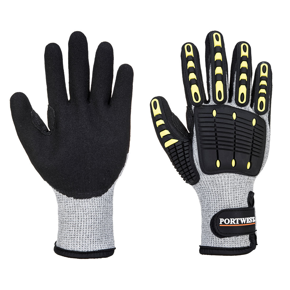 Anti Cut Winter- Stoßschutz- Handschuh - Grau/Schwarz (G8R)