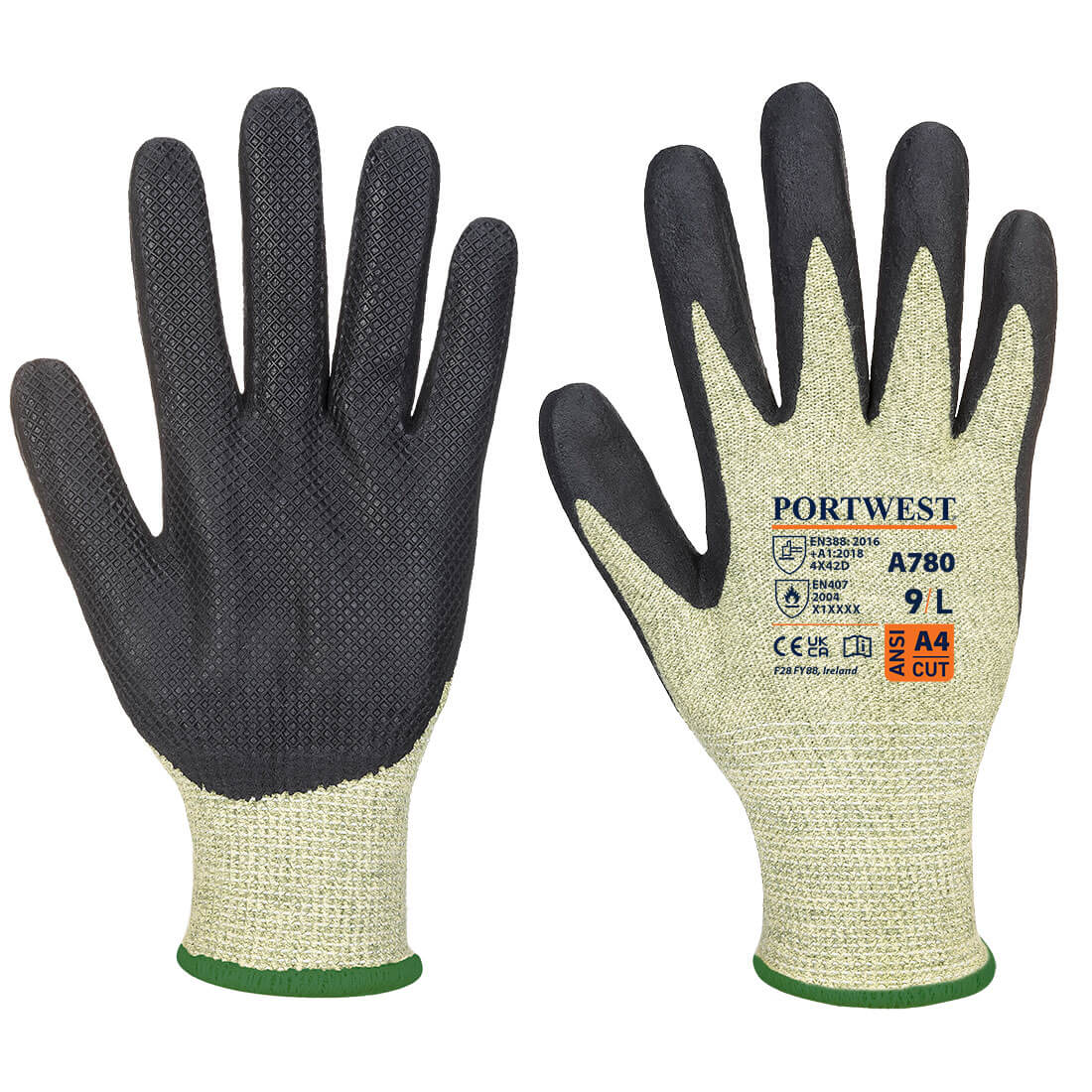 Schnittschutz-Störlichtbogen-Handschuh - Gruen/Schwarz (E8R)