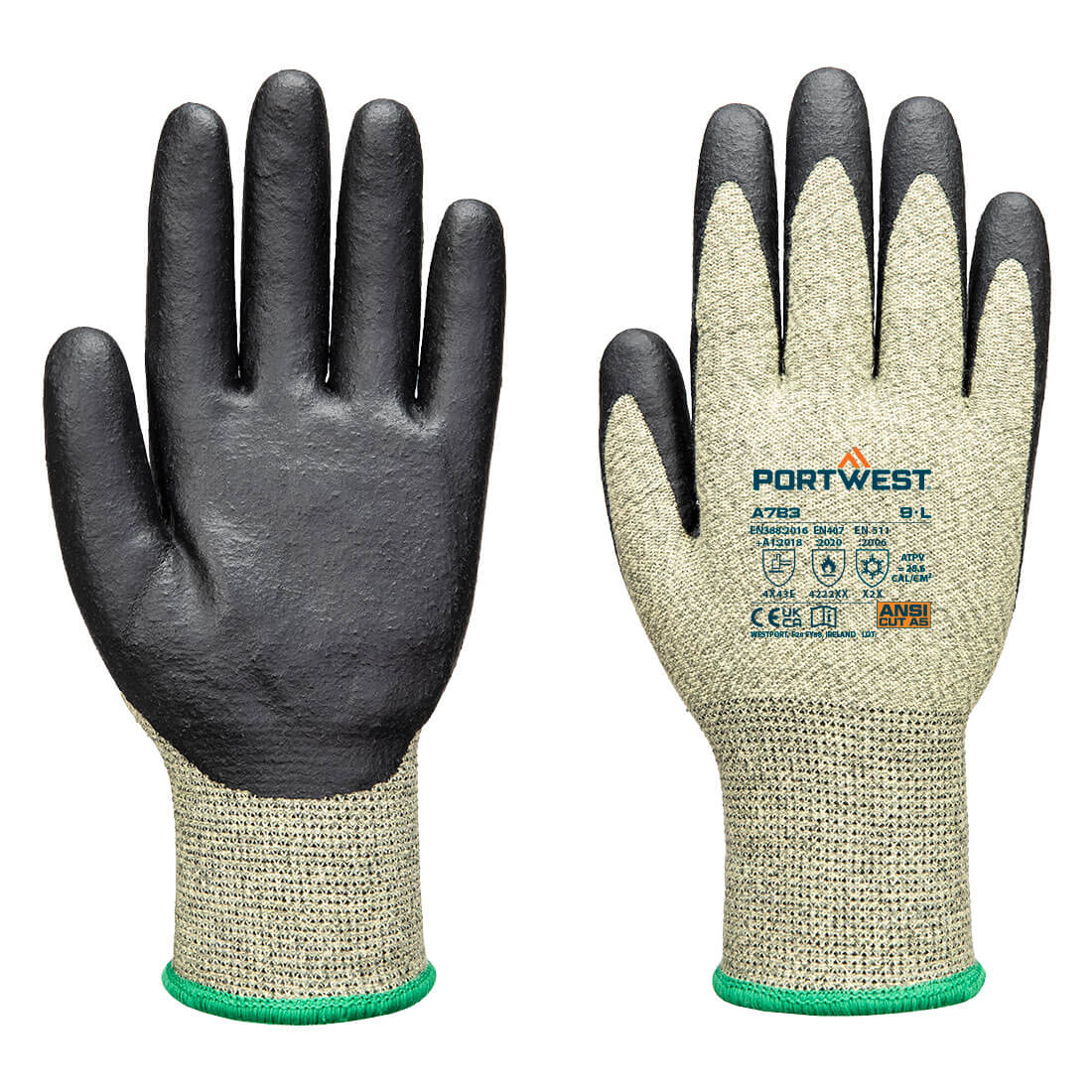 Arc Cut 13F Level 3 Handschuh - Gruen/Schwarz (E8R)