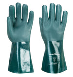 Doppelt beschichteter PVC Schutzhandschuh 35cm - Gruen (GNR)