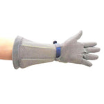 CHAINMAIL Kettenhandschuh mit Stulpe 45 cm - Silber (SIR)