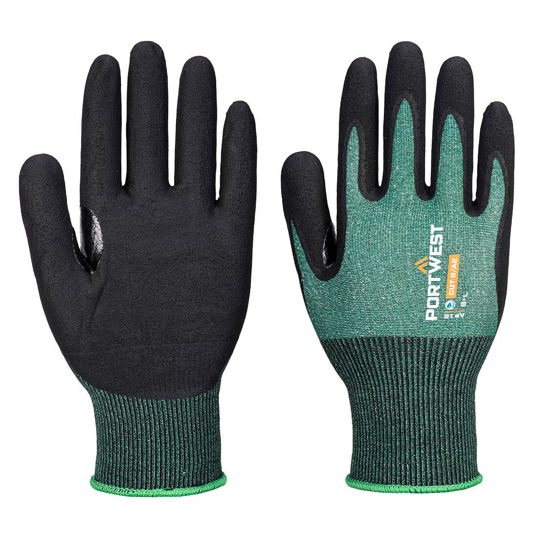SG Cut B18 Eco Nitril-Handschuhe (Pk12) - Gruen/Schwarz (E8R)