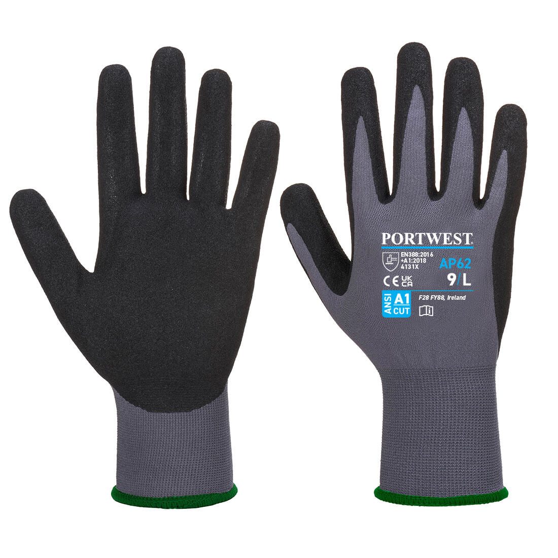 Dermiflex Aqua Handschuh - Grau/Schwarz (G8R)