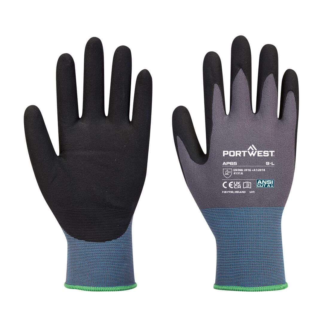 NPR-Pro Nitrilschaum-Handschuh - Schwarz/Grau (K7R)