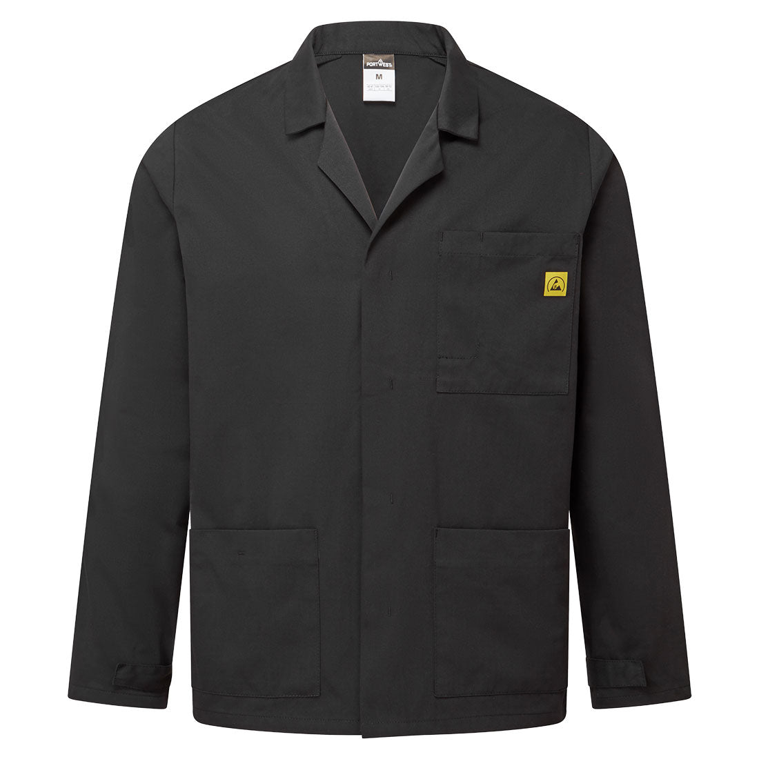 Antistatische ESD-Laborjacke - Schwarz (BKR)