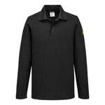 Antistatisches ESD-Poloshirt langarm - Schwarz (BKR)