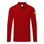 Antistatisches ESD-Poloshirt langarm - Tiefrot (DRR)