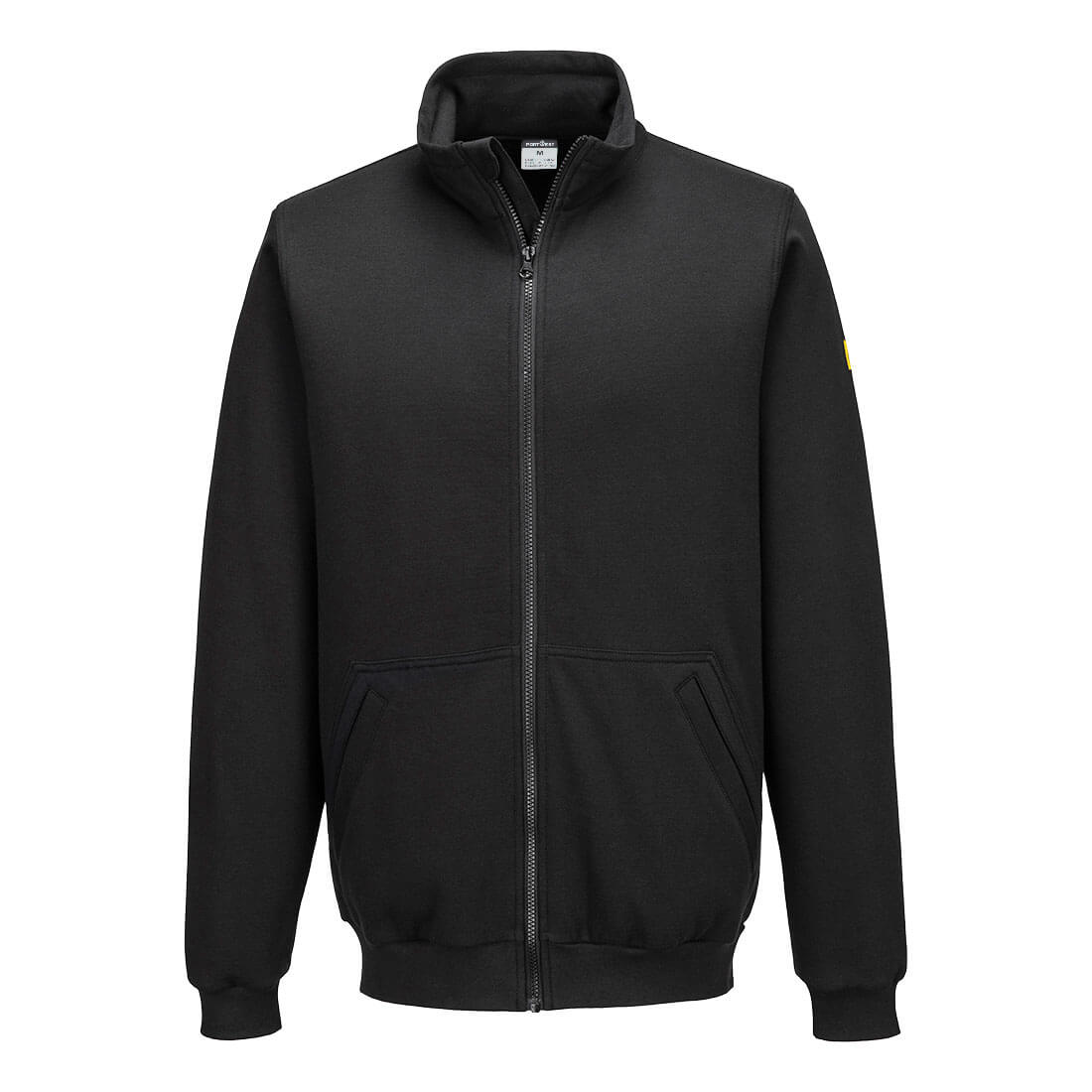 Antistatisches ESD-Sweatshirt mit Reißverschluss - Schwarz (BKR)