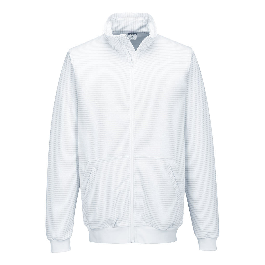 Antistatisches ESD-Sweatshirt mit Reißverschluss - Weiss (WHR)