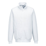 Antistatisches ESD-Sweatshirt mit Reißverschluss - Weiss (WHR)