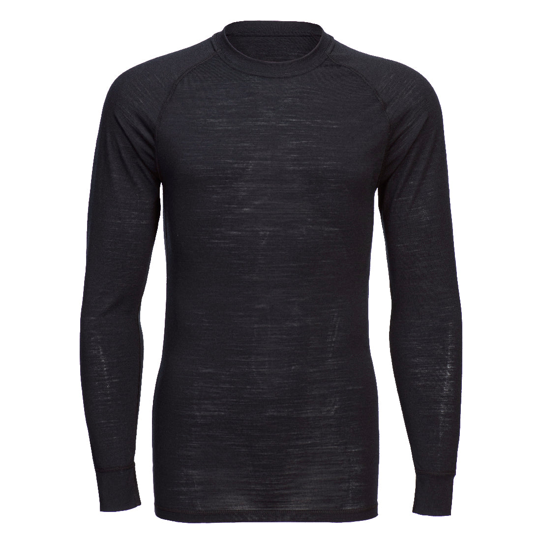 Shirt aus Merinowolle mit Rundhalsausschnitt - Schwarz (BKR)