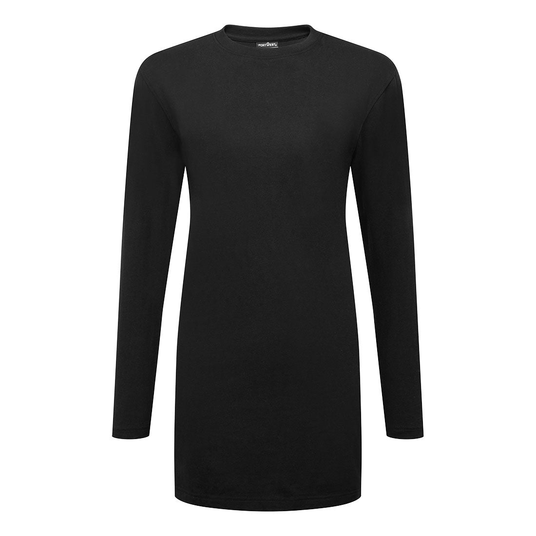 Damen Baumwoll T-Shirt in entspannter Passform langarm - Schwarz (BKR)