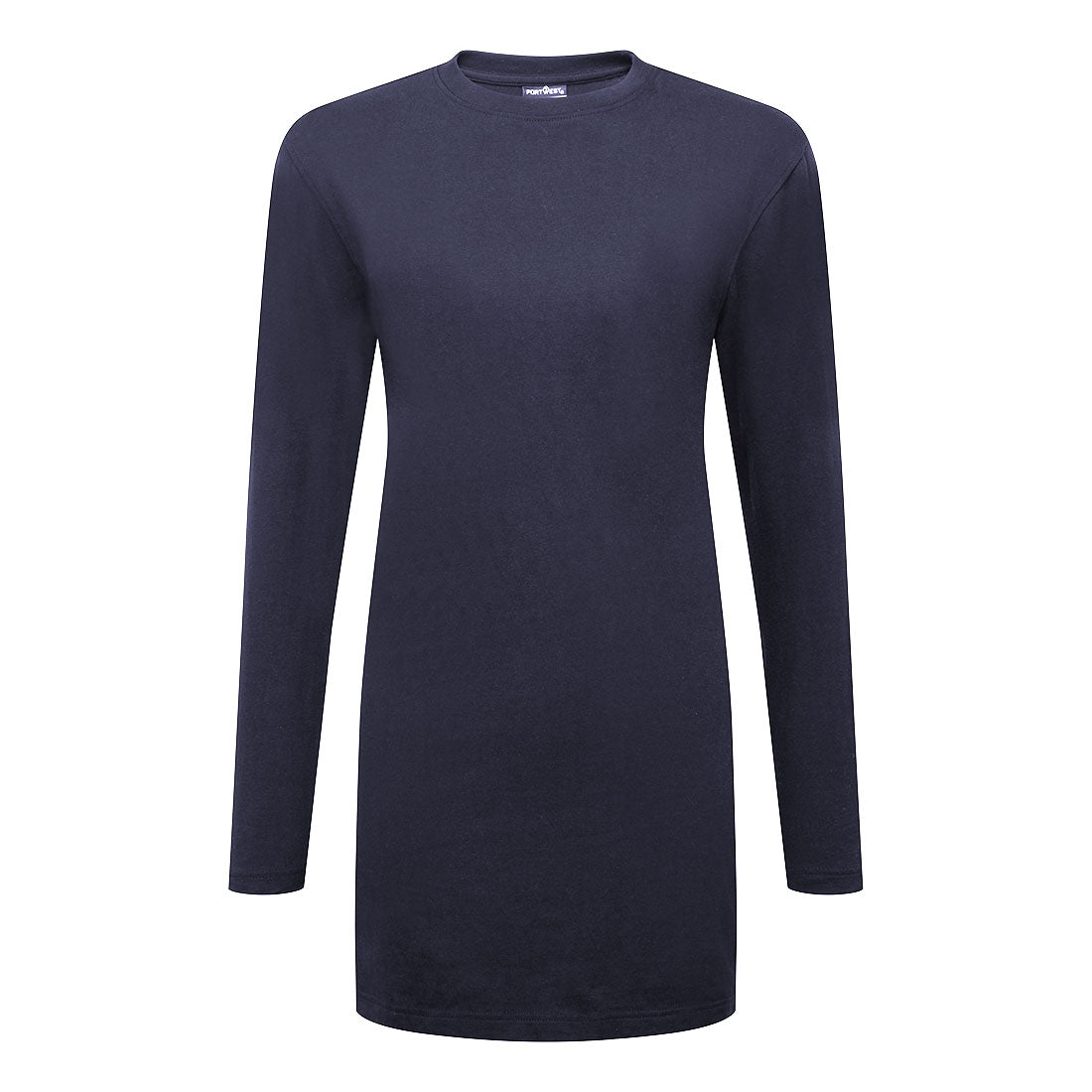 Damen Baumwoll T-Shirt in entspannter Passform langarm - Marine (NVR)