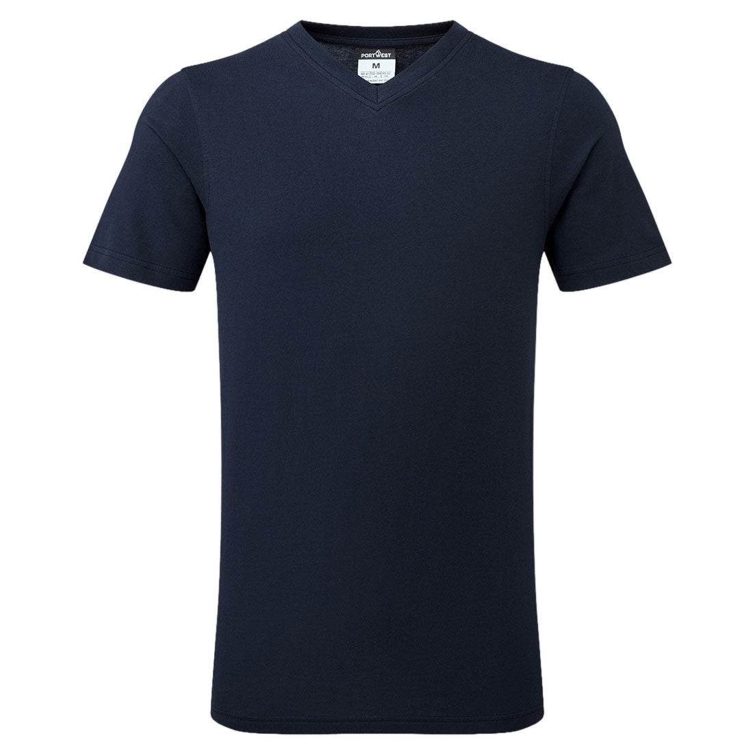 T-Shirt mit V-Ausschnitt aus Baumwolle - Marine (NAR)