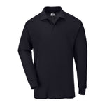 Genoa Langarm Polo-Shirt - Schwarz (BKR)