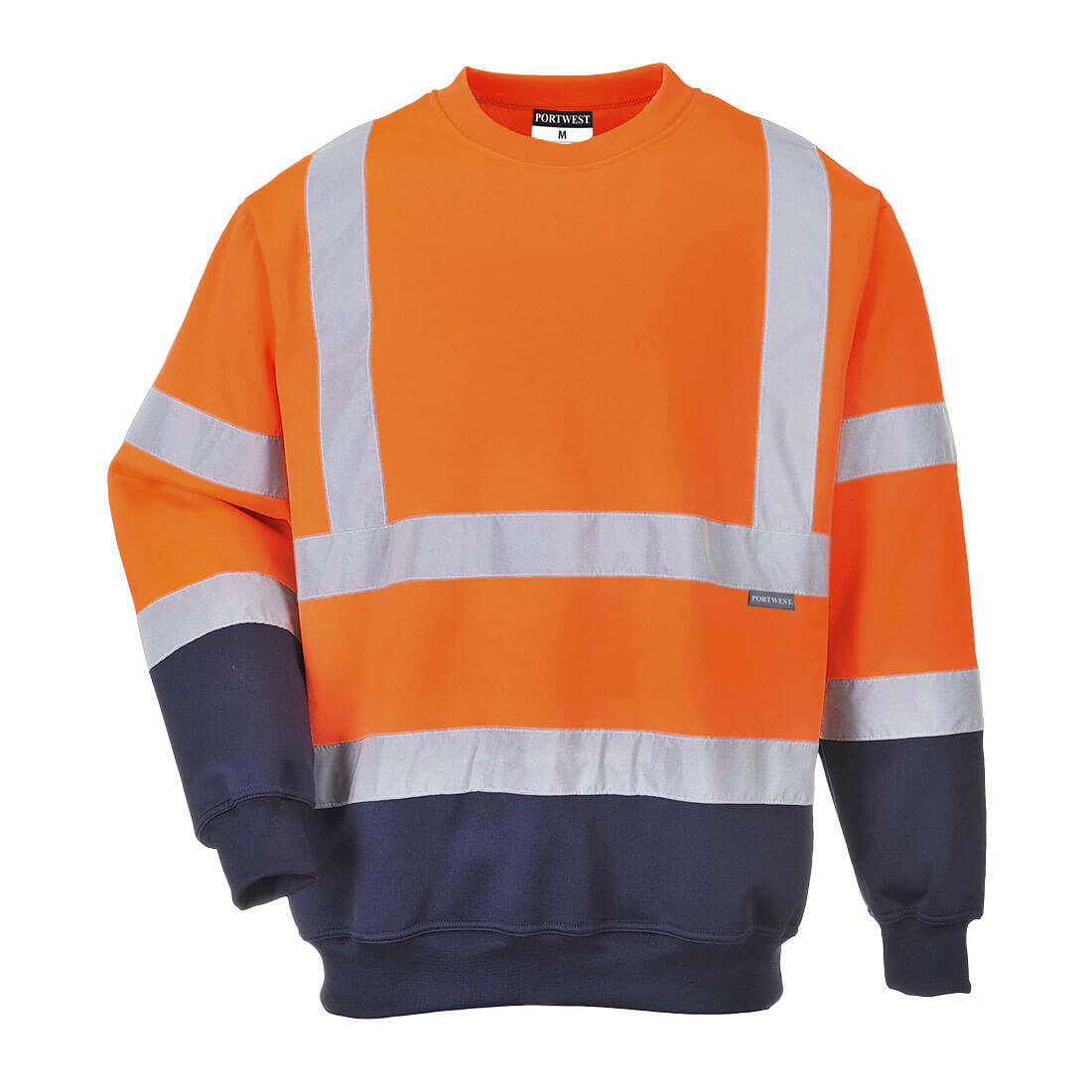 Hi-Vis Kontrast Sweatshirt - Orange/Marine (ONR)