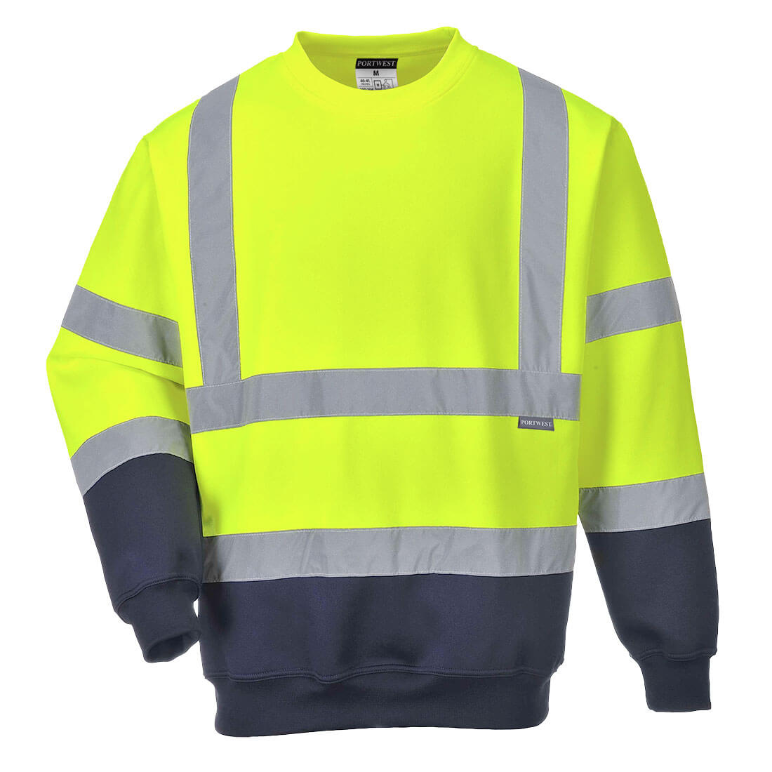 Hi-Vis Kontrast Sweatshirt - Gelb/Marine (YNR)