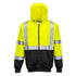Hi-Vis Kontrast Kapuzen Sweatjacke - Gelb/Schwarz (YBR)