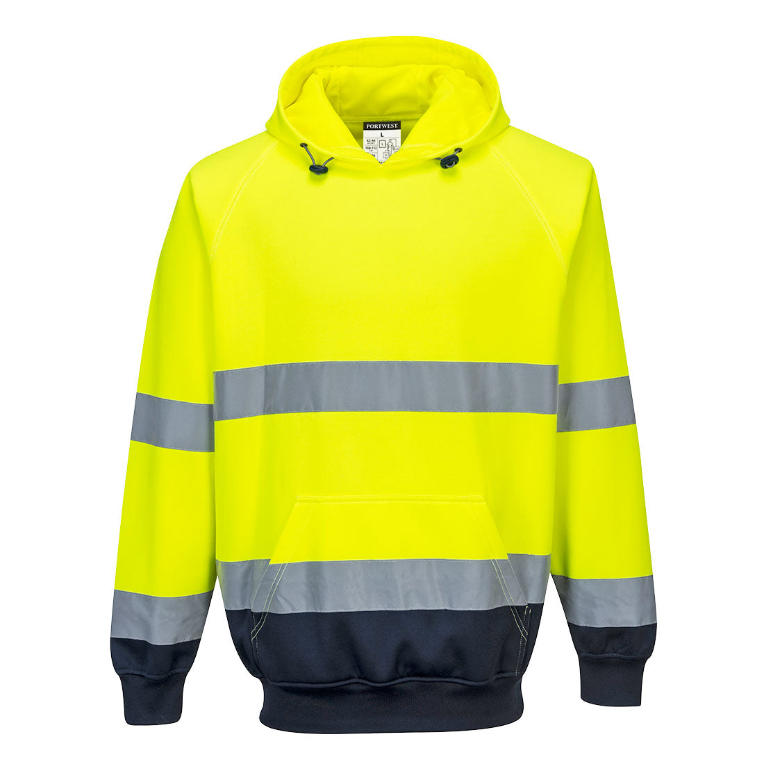 Hi-Vis Kontrast Kapuzen- Sweatshirt - Gelb/Marine (YNR)