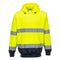 Hi-Vis Kontrast Kapuzen- Sweatshirt - Gelb/Marine (YNR)