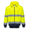 Hi-Vis Kontrast Kapuzen Sweatjacke - Gelb/Marine (YNR)