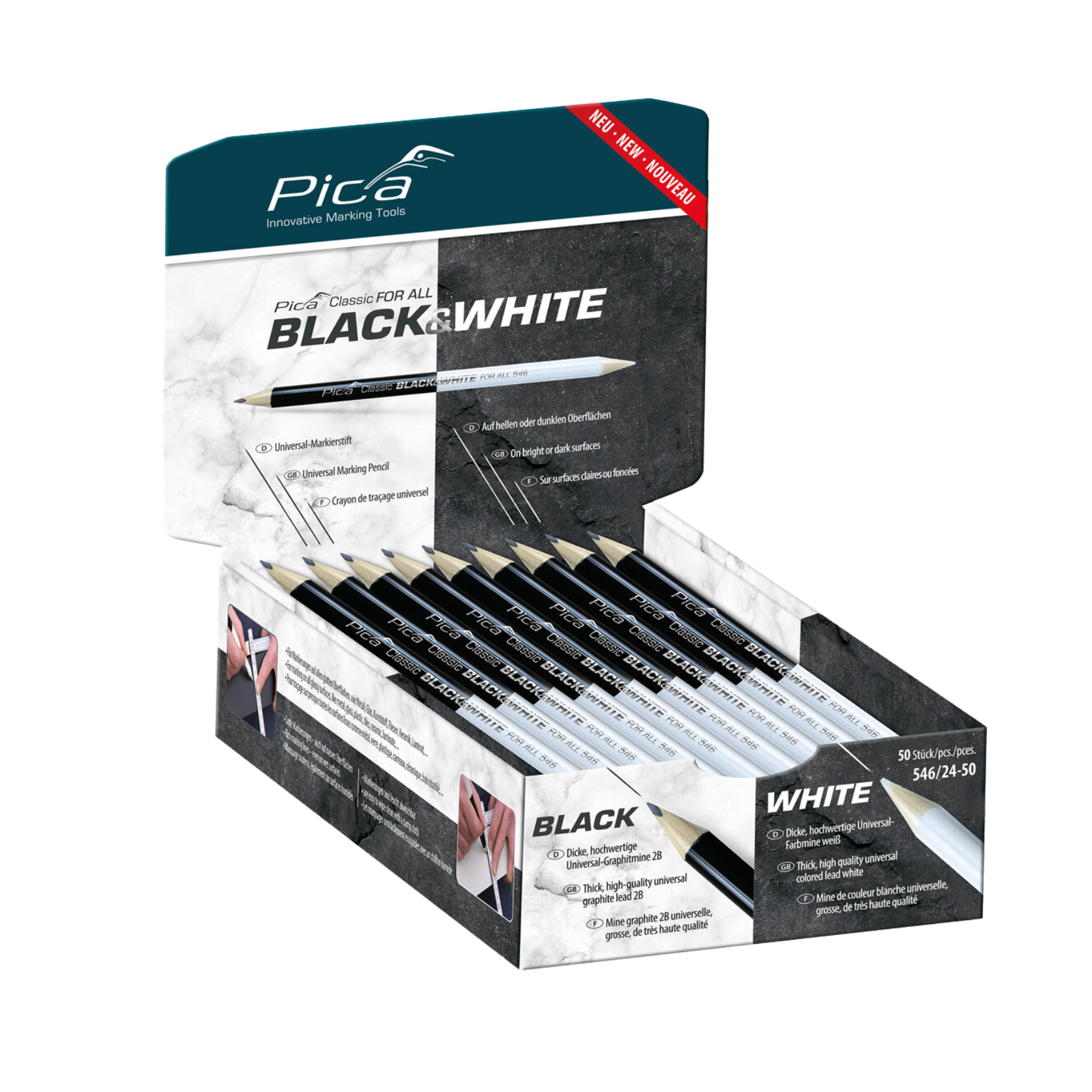 Markierstift Classic Black & White 546 23 cm - 100 Stk.