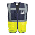 Paris Hi-Vis Kontrast Exekutiv Weste - Gelb/Marine (YNR)