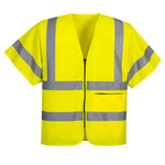Hi-Vis Weste mit Schulterreflexband und Reißverschluss kurzarm - Gelb (YER)
