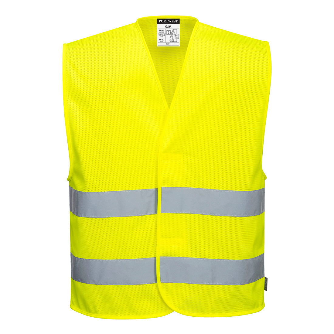 Hi-Vis Mesh Weste mit zwei Reflexstreifen - Gelb (YER)
