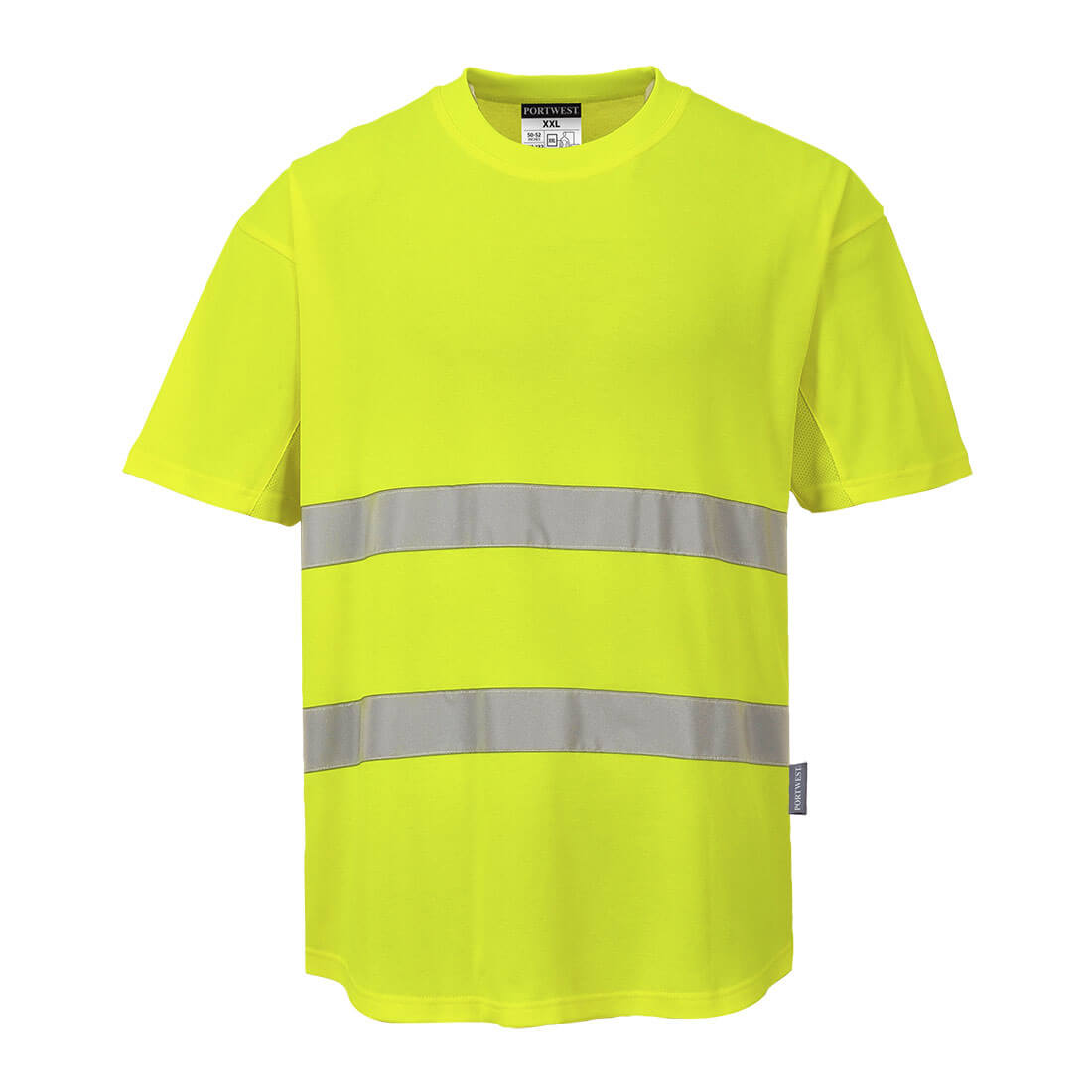 Hi-Vis Cotton Comfort T-Shirt mit Mesheinsatz kurzarm - Gelb (YER)