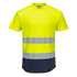 Hi-Vis Kontrast T-Shirt mit Mesheinsatz kurzarm - Gelb/Marine (YNR)