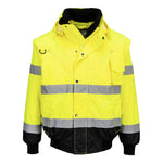 Hi-Vis 3-in-1 Kontrast Pilotjacke - Gelb/Schwarz (YBR)