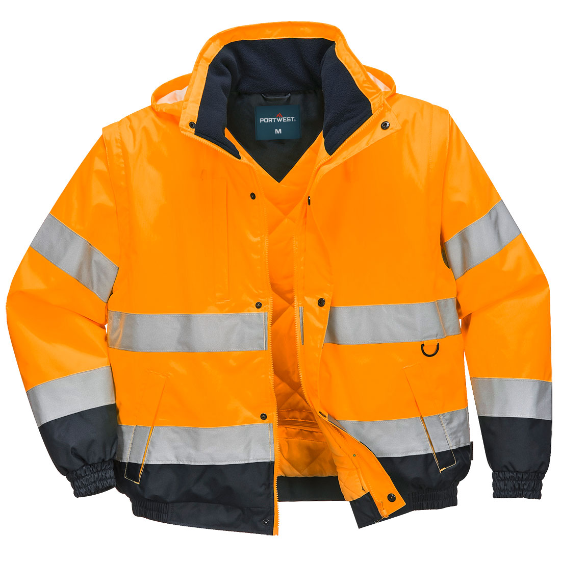Hi-Vis Kontrast 2-in-1-Pilotjacke - Orange (ORR)