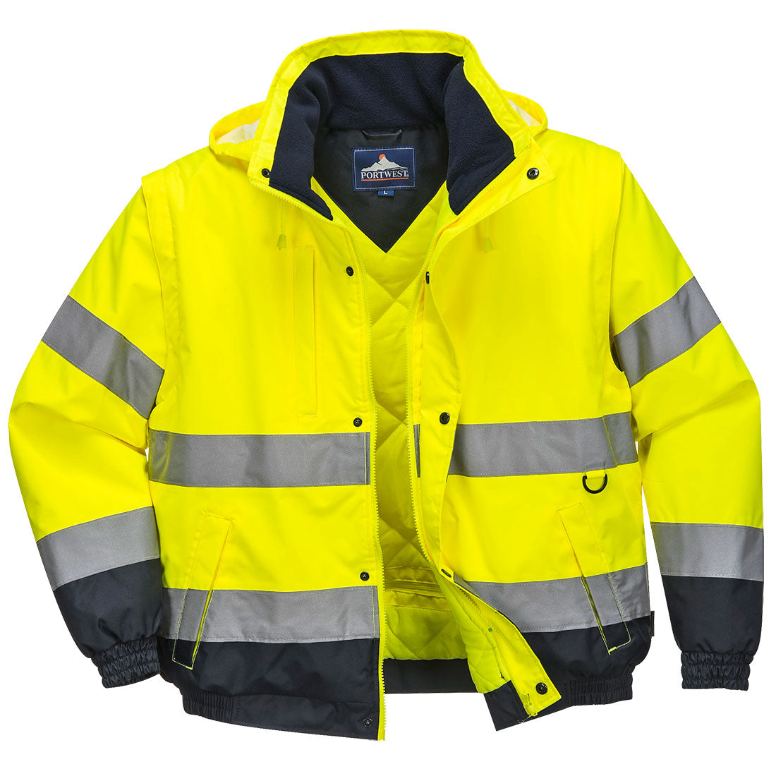 Hi-Vis Kontrast 2-in-1-Pilotjacke - Gelb (YER)