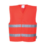 Hi-Vis Weste mit zwei Reflexstreifen - Rot (RER)