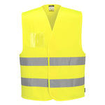 Hi-Vis Weste mit dualer Ausweistasche und zwei Reflexstreifen - Gelb (YER)