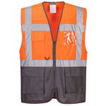 Warschau Hi-Vis Kontrast Exekutiv Weste - Orange/Grau (OGY)