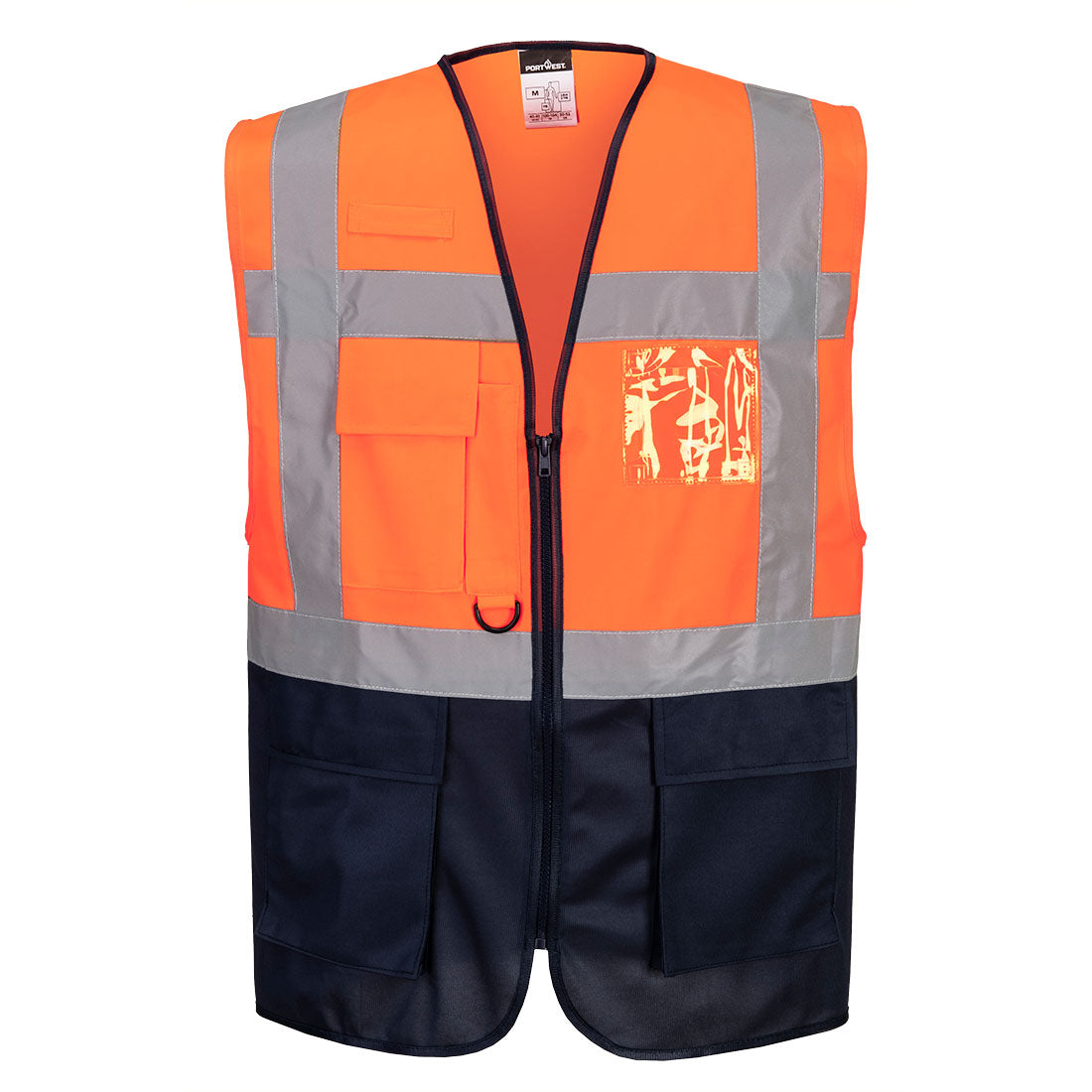 Warschau Hi-Vis Kontrast Exekutiv Weste - Orange/Marine (ONR)